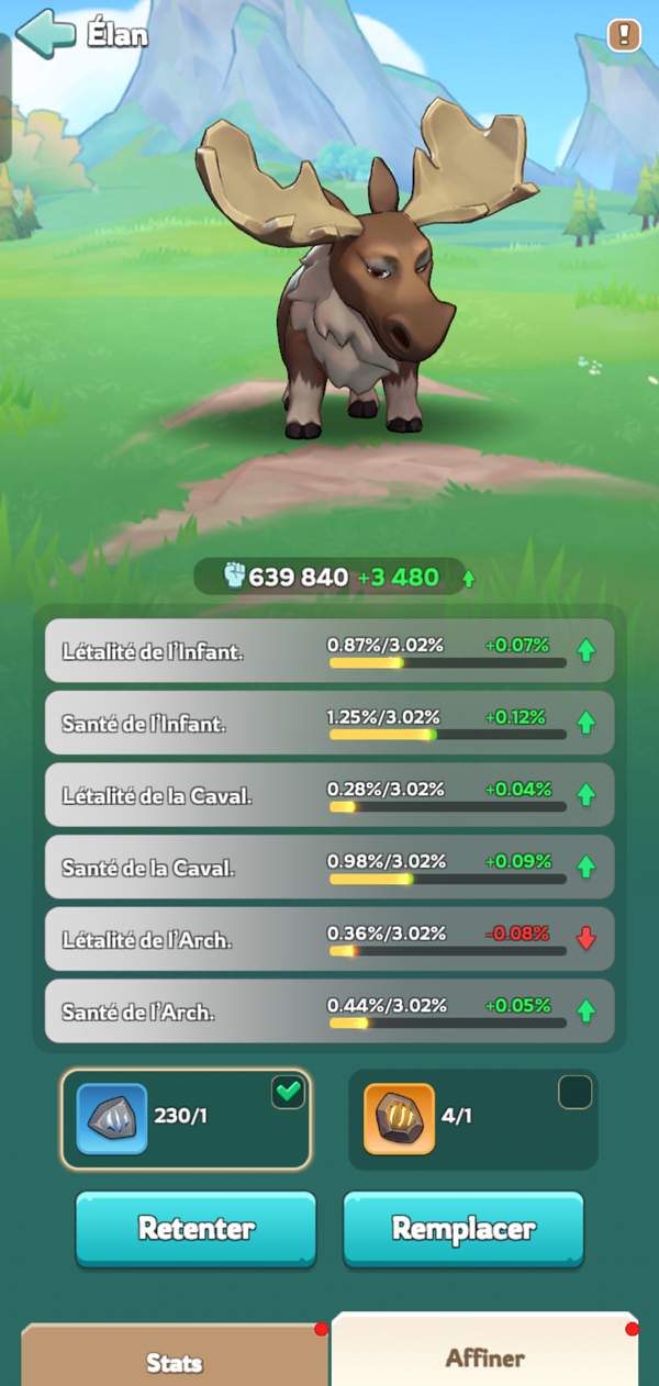 affiner affiner les animaux sur kingshot